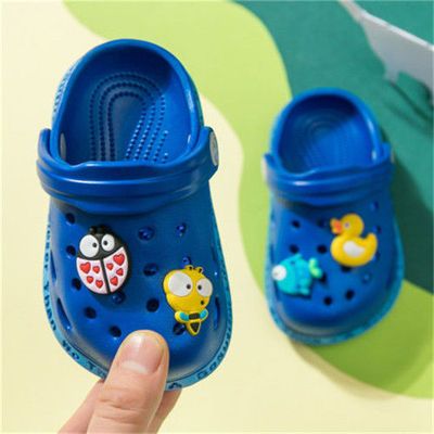 Baby Hole Shoes 1-3 Years Old Summer Children Nice Non -slip Soft Floor Boys Girls Beach Cartoon Animation Sandals -H54-Pink-