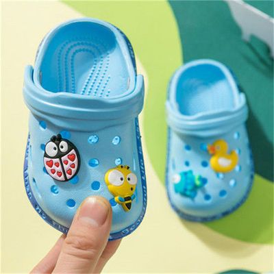 Baby Hole Shoes 1-3 Years Old Summer Children Nice Non -slip Soft Floor Boys Girls Beach Cartoon Animation Sandals -H54-Pink-