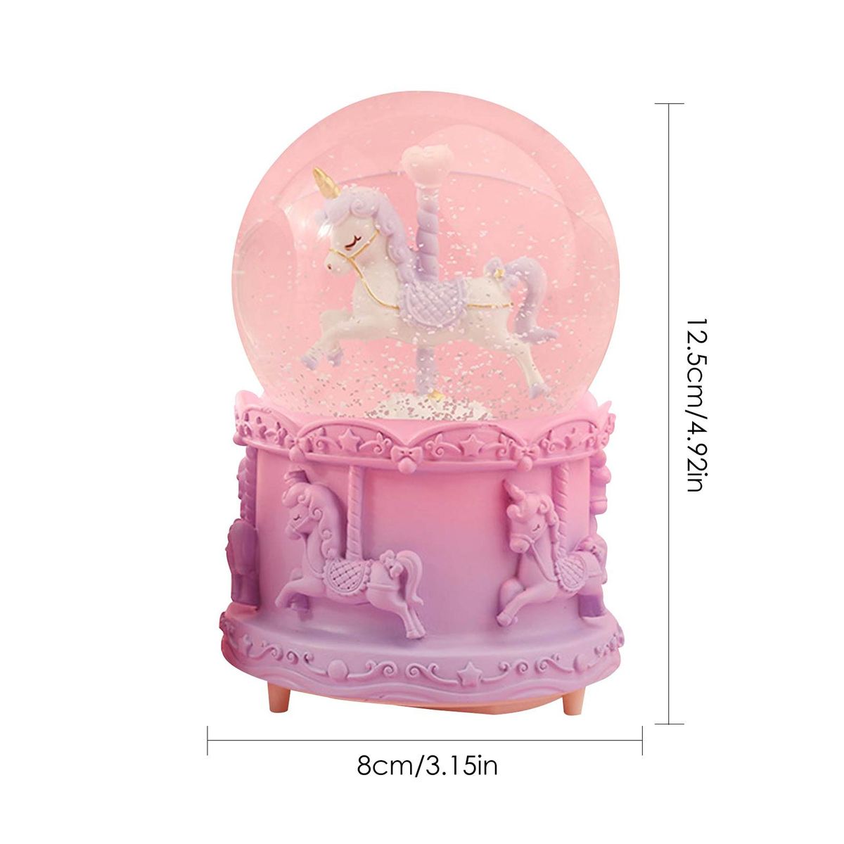 Rotate Music Box Crystal Ball Snow Globe Snowflakes Music Box Home Decoration-M