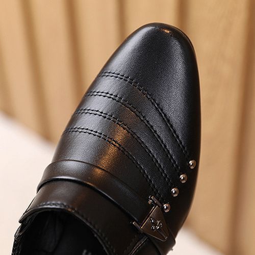 British Style Boy Leather Shoes Children Dress Fashion Catwalk Show Shoes Black