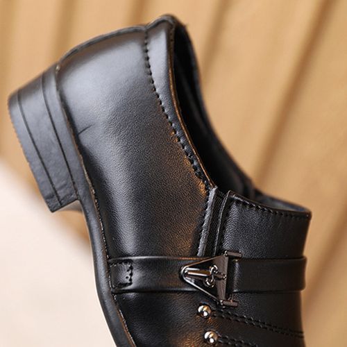 British Style Boy Leather Shoes Children Dress Fashion Catwalk Show Shoes Black