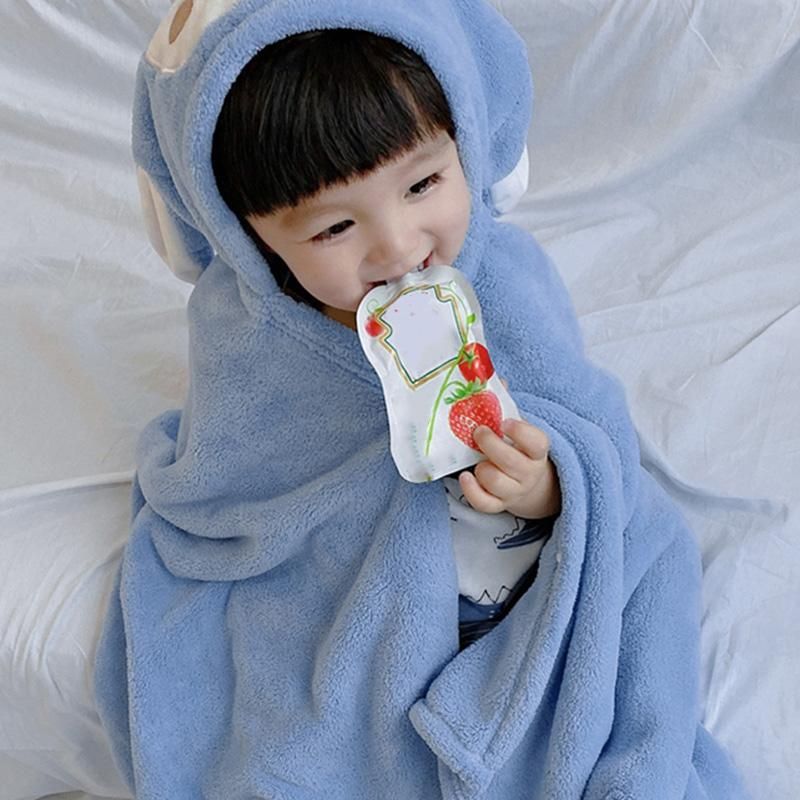 High Quality Children's Hooded Beach Towel Sheep Design Super Soft Soral Velvet Hooded Bath Towel Girl and Boy