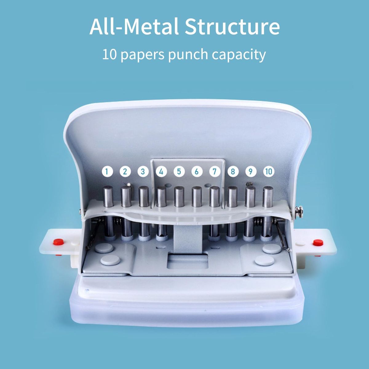 KW-triO 10-Hole Paper Punch Handheld Metal Puncher Support Multiple 20/26/30 Hole Punching 10 Sheet Capacity 5.5mm Aperture for A4 A5 B5 Notebook Scrapbook Diary Planner