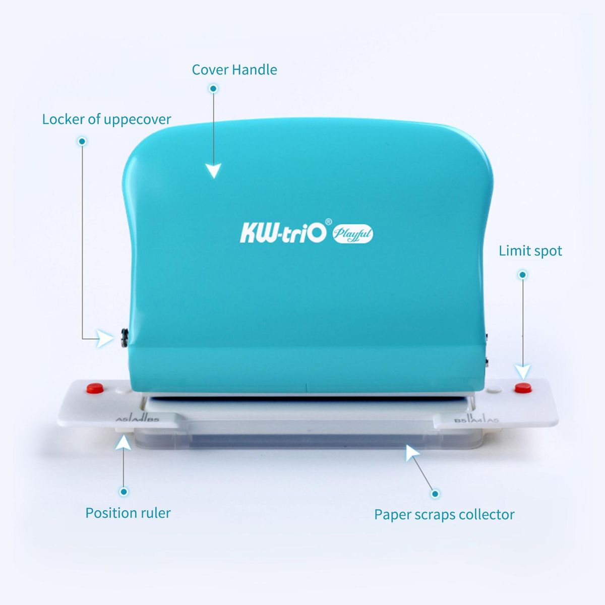 KW-triO 10-Hole Paper Punch Handheld Metal Puncher Support Multiple 20/26/30 Hole Punching 10 Sheet Capacity 5.5mm Aperture for A4 A5 B5 Notebook Scrapbook Diary Planner