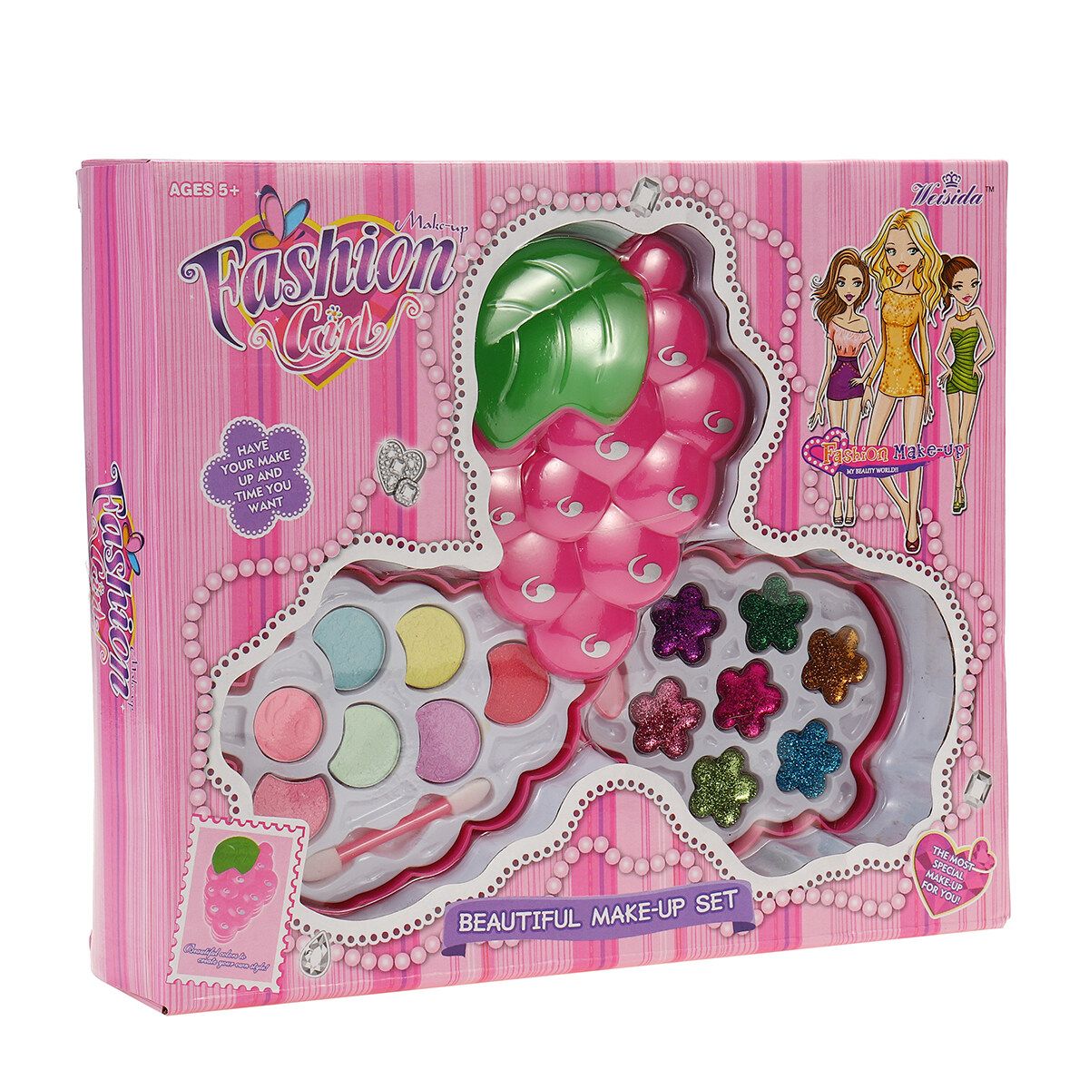 Kids Girl Pretend Makeup Cosmetic Play Kit Beauty Eco-friendly Princess Toy 10673F
