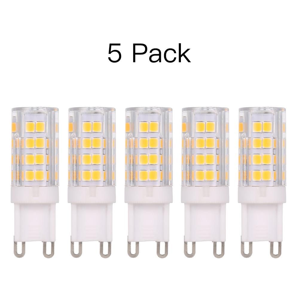 Tomshine AC220-240V 5W LED Corn Light Bulb 45W Halogen Bulb Equivalent Replacement 400LM 5 Pack G9 Base Holder Socket Warm White for Desk Lamp Cabinet Bedroom Living Room Restaurant Study Room