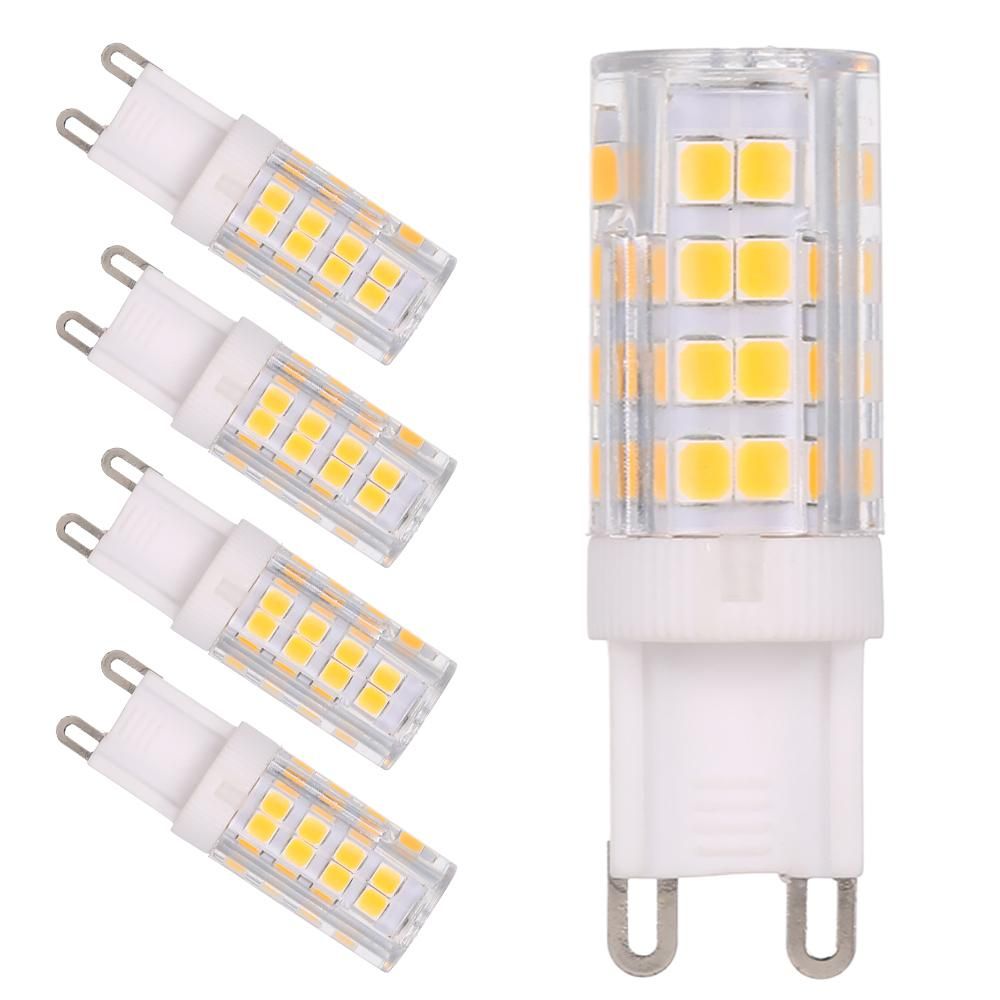 Tomshine AC220-240V 5W LED Corn Light Bulb 45W Halogen Bulb Equivalent Replacement 400LM 5 Pack G9 Base Holder Socket Warm White for Desk Lamp Cabinet Bedroom Living Room Restaurant Study Room
