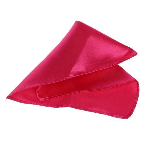 Hot Pink 8.5 Inch Square Satin Hanky Handkerchief For