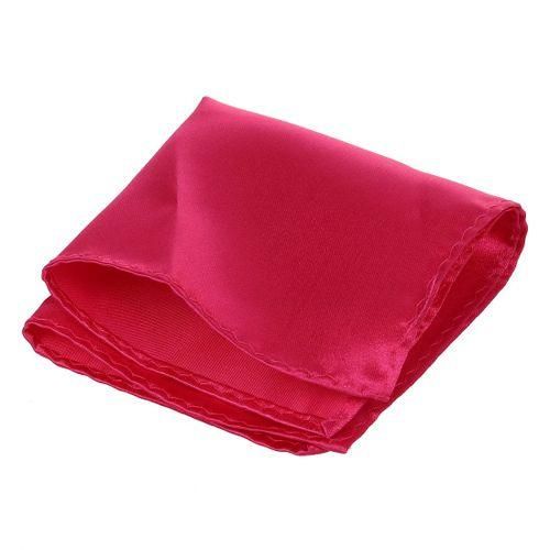 Hot Pink 8.5 Inch Square Satin Hanky Handkerchief For