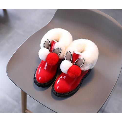 Kids Boys And Girls Quality Shoe Fur Boot-Red