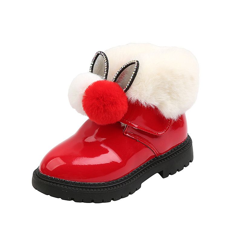 Kids Boys And Girls Quality Shoe Fur Boot-Red