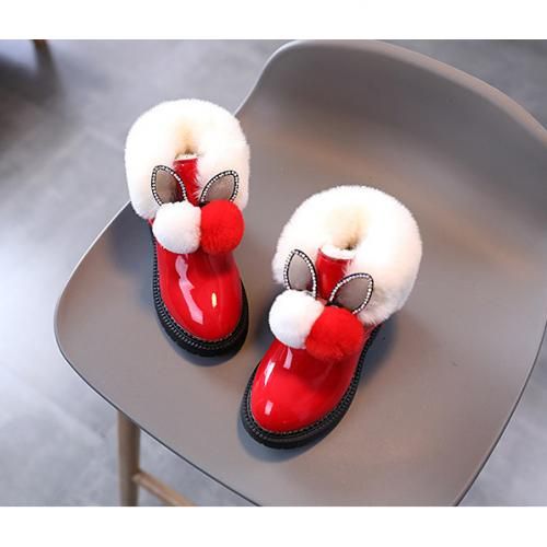 Kids Boys And Girls Quality Shoe Fur Boot-Red