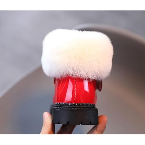 Kids Boys And Girls Quality Shoe Fur Boot-Red