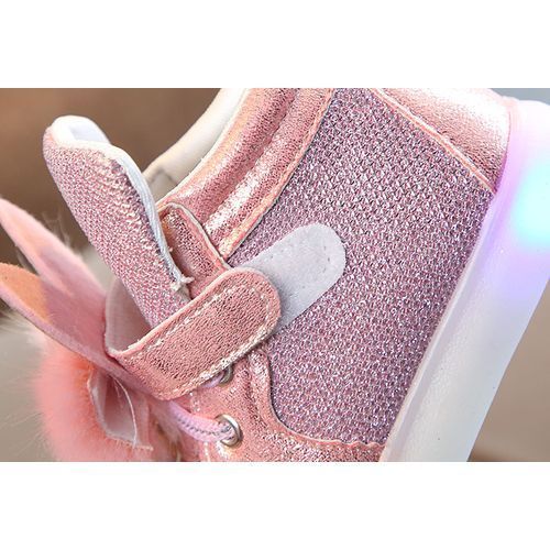 Children's LED Lights Shoes Girls Cartoon Baby Shoes-Pink