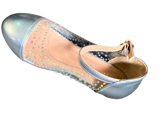 Hi-Way Rhinestone Buckle Shoes-Silver