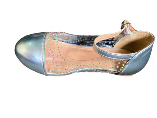 Hi-Way Rhinestone Buckle Shoes-Silver