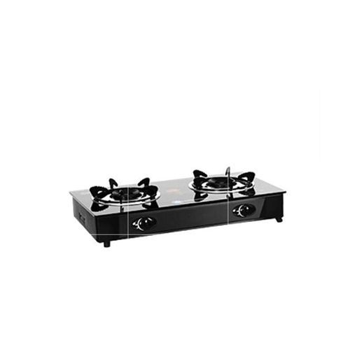 Table Top Gas Cooker With Glass - Top  2-Burner Black