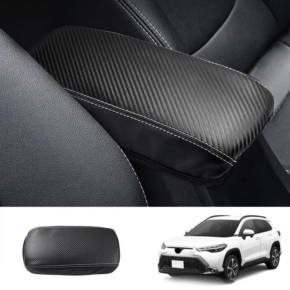 Car Carbon Fiber Center Console Lid Armrest Box Leather