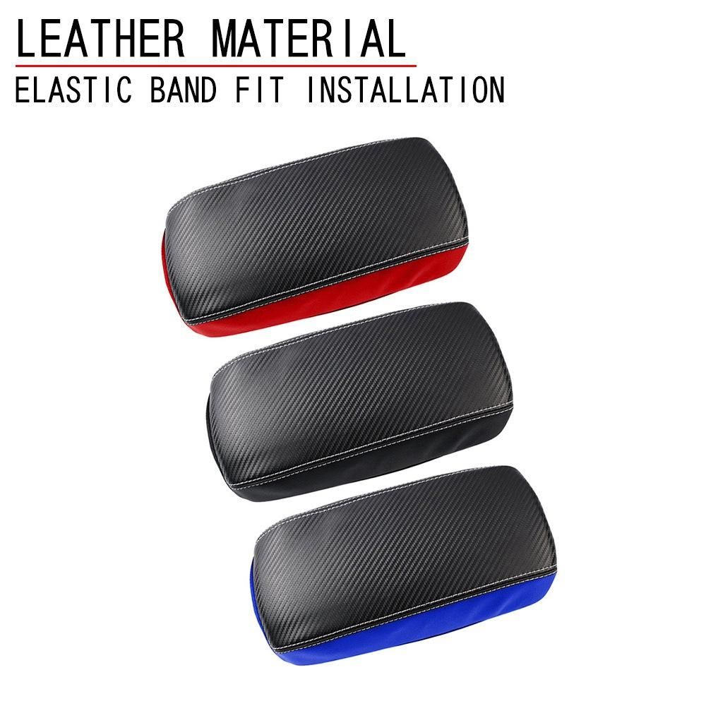 Car Carbon Fiber Center Console Lid Armrest Box Leather