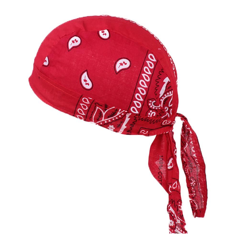 Skull Cap  Head Scarf  Bandana Turban Red   White