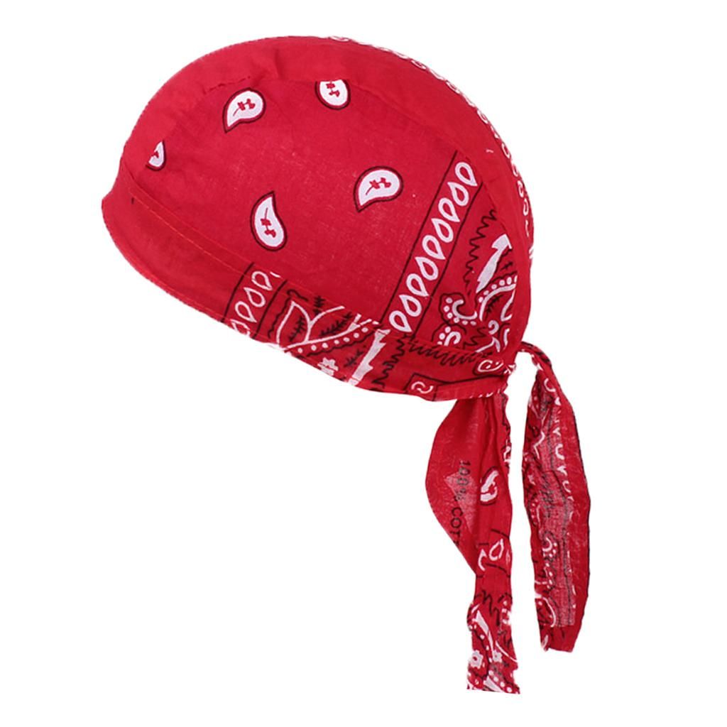 Skull Cap  Head Scarf  Bandana Turban Red   White