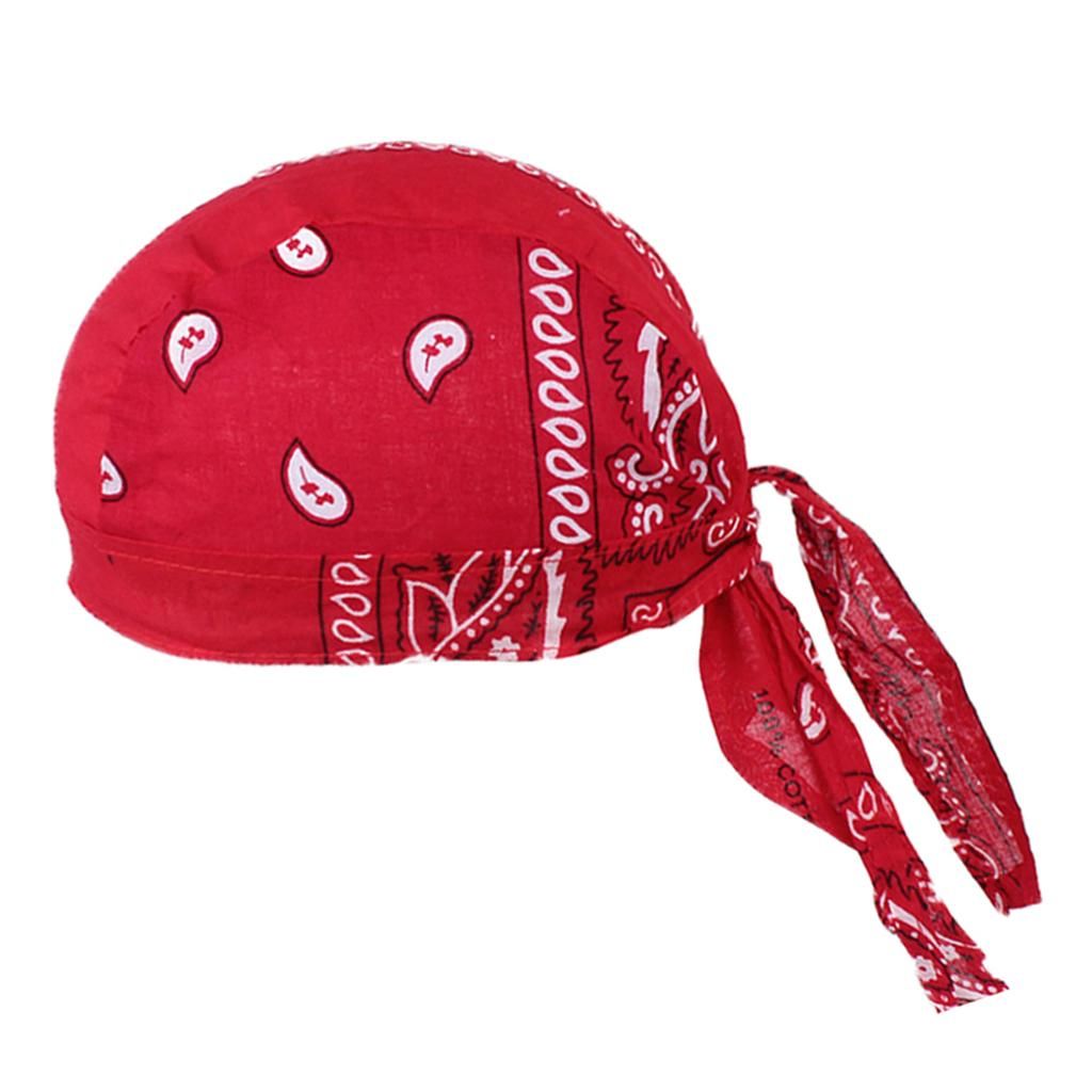 Skull Cap  Head Scarf  Bandana Turban Red   White