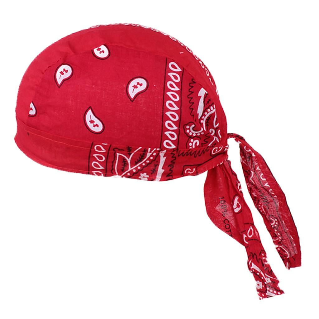 Skull Cap  Head Scarf  Bandana Turban Red   White