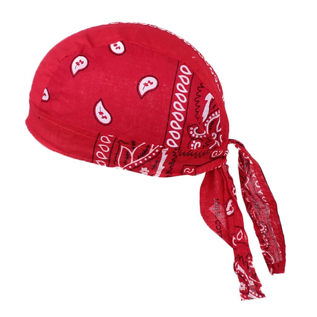 Skull Cap  Head Scarf  Bandana Turban Red   White