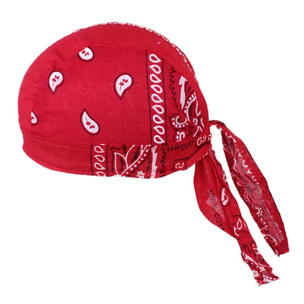 Skull Cap  Head Scarf  Bandana Turban Red   White