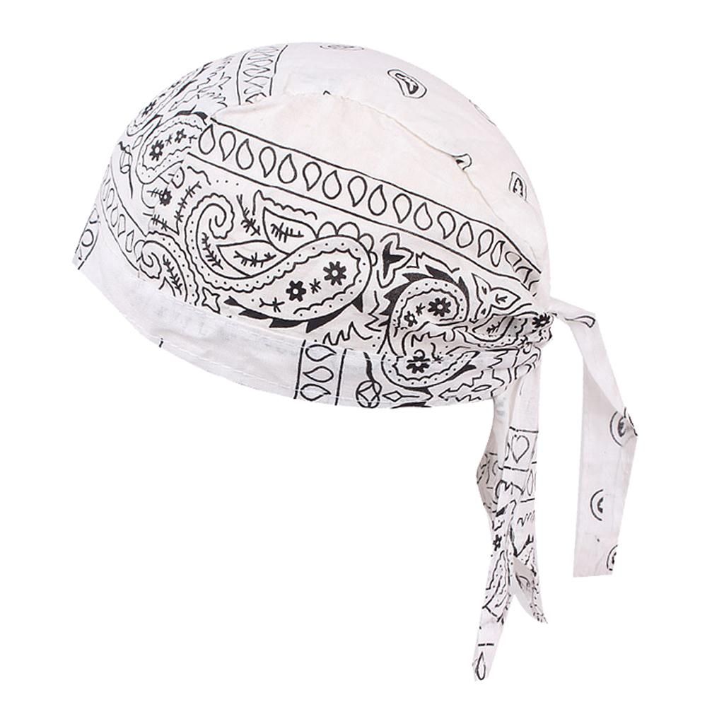 Skull Cap  Head Scarf  Bandana Turban Red   White
