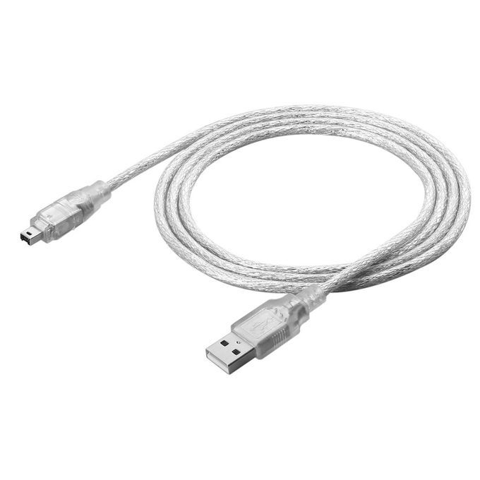 1.2m USB 2.0 Male To Firewire IEEE 1394 4 Pin Male ILink Adapter  Able-Light White