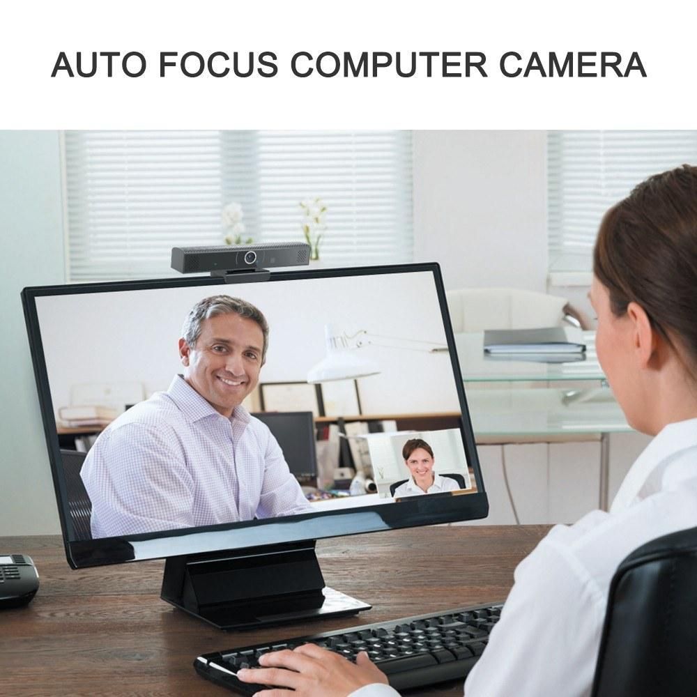 Wide Angle Webcam, Large View Video Conference Camera, Full HD 1080P Live Streaming Web Cam with Built-in Microphone, Auto Focus Computer Camera USB Webcam for Mac, PC, Laptop and Desktop Calling, Conferencing, Live Streaming