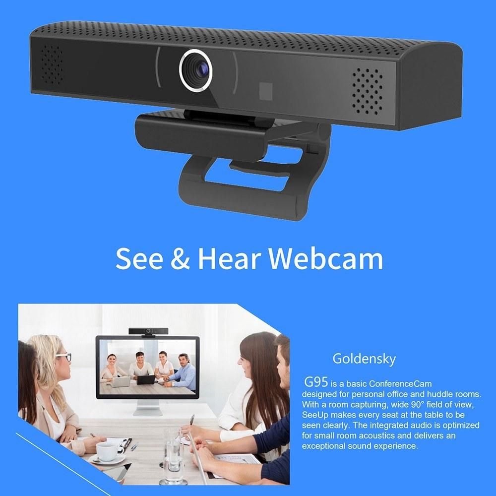 Wide Angle Webcam, Large View Video Conference Camera, Full HD 1080P Live Streaming Web Cam with Built-in Microphone, Auto Focus Computer Camera USB Webcam for Mac, PC, Laptop and Desktop Calling, Conferencing, Live Streaming