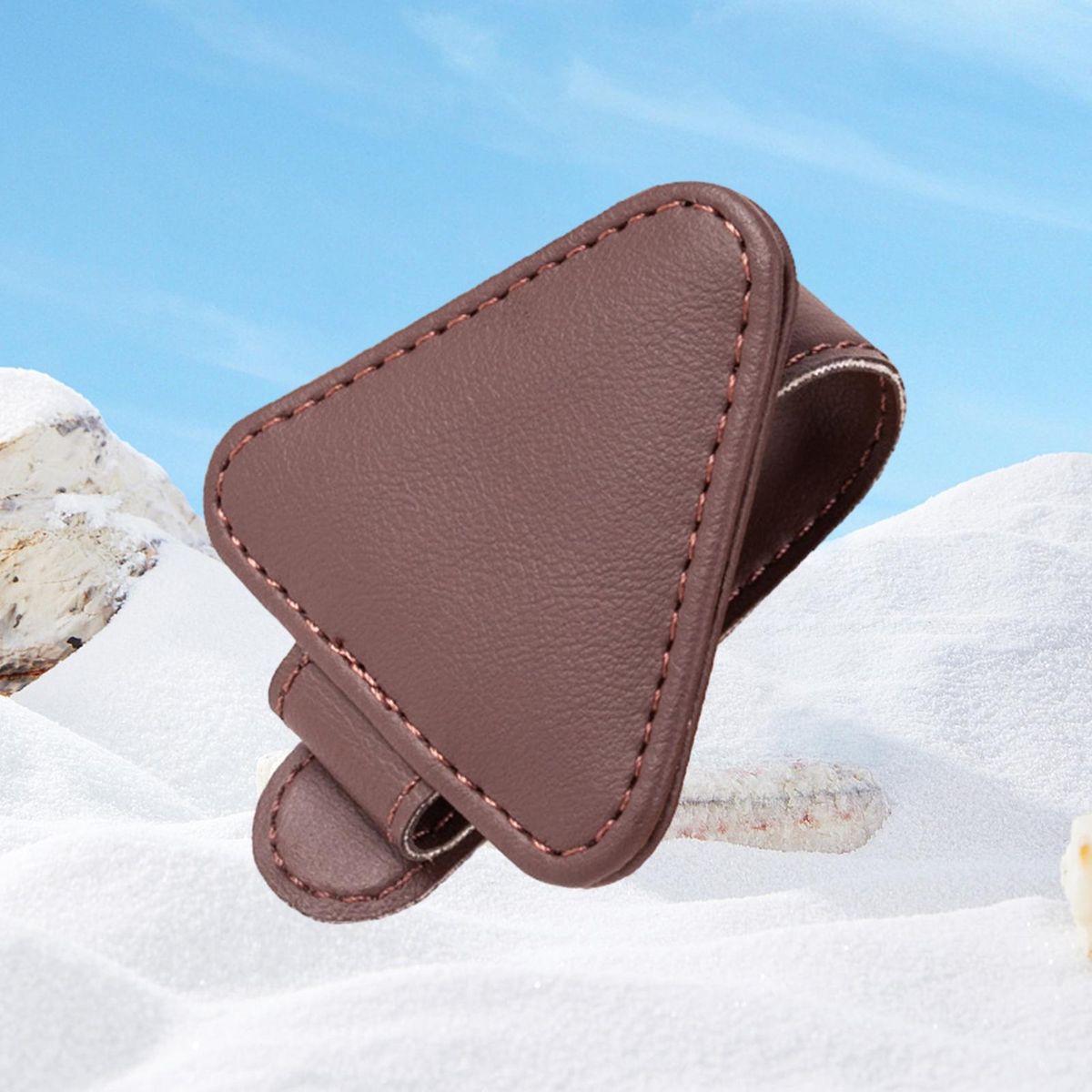 Easy Access Car Glasses Holder Automate Magnetic Sun Visor for Glasses Brown