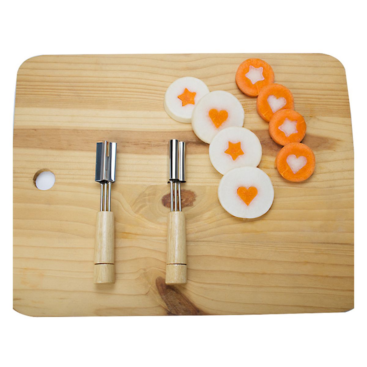 Stainless Steel Cookie Cutter With Wooden Handle Flowers