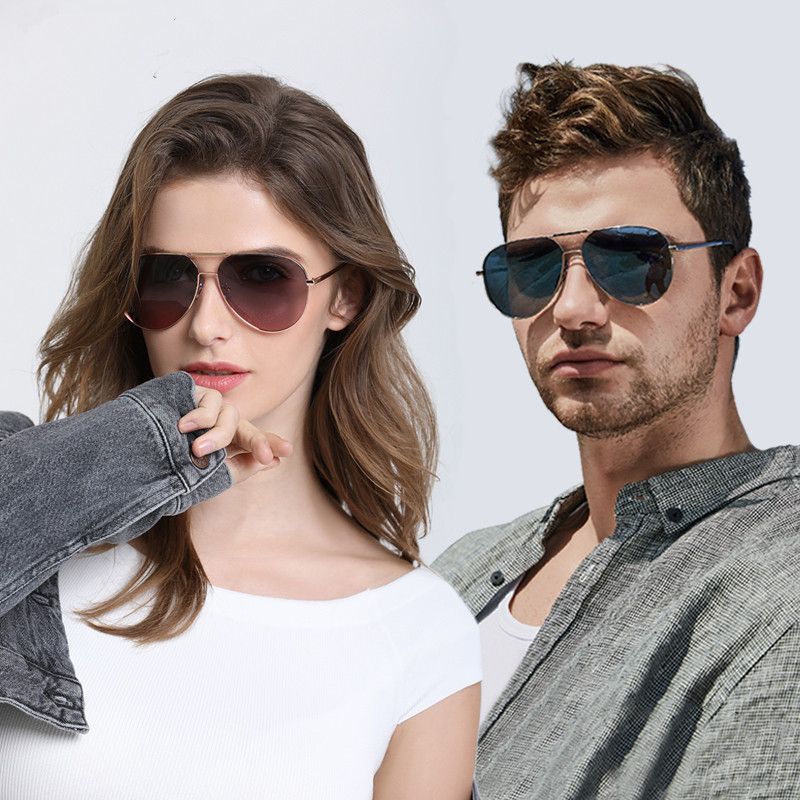 Men Sunglasses Gold Frame Alloy Anti UV Sun Glasses Women