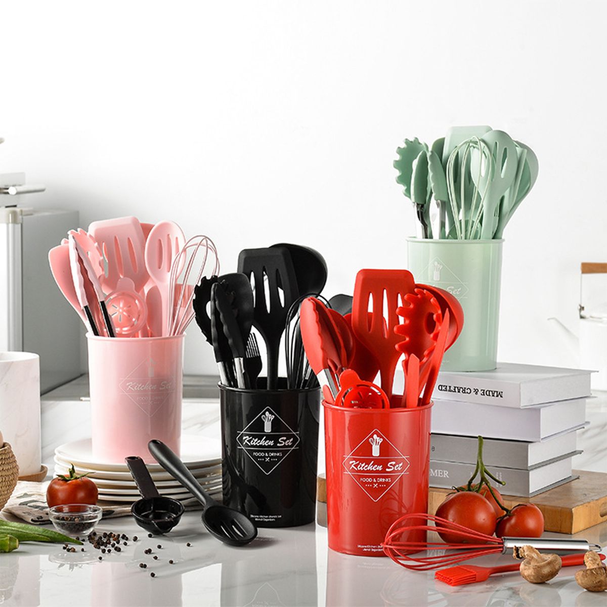 Cooking Utensils Set 10 PCS Silicone Cooking Utensils With A