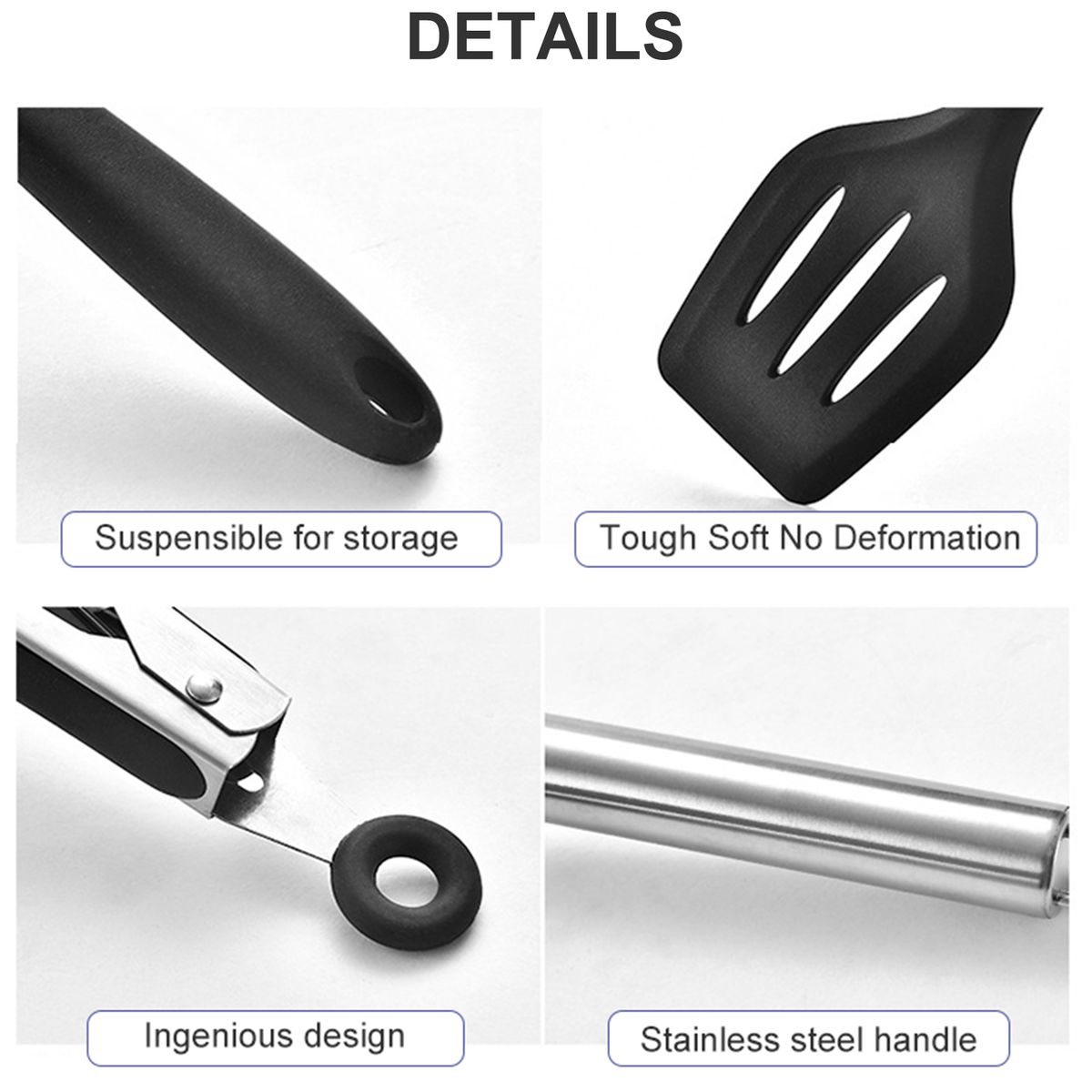 Cooking Utensils Set 10 PCS Silicone Cooking Utensils With A