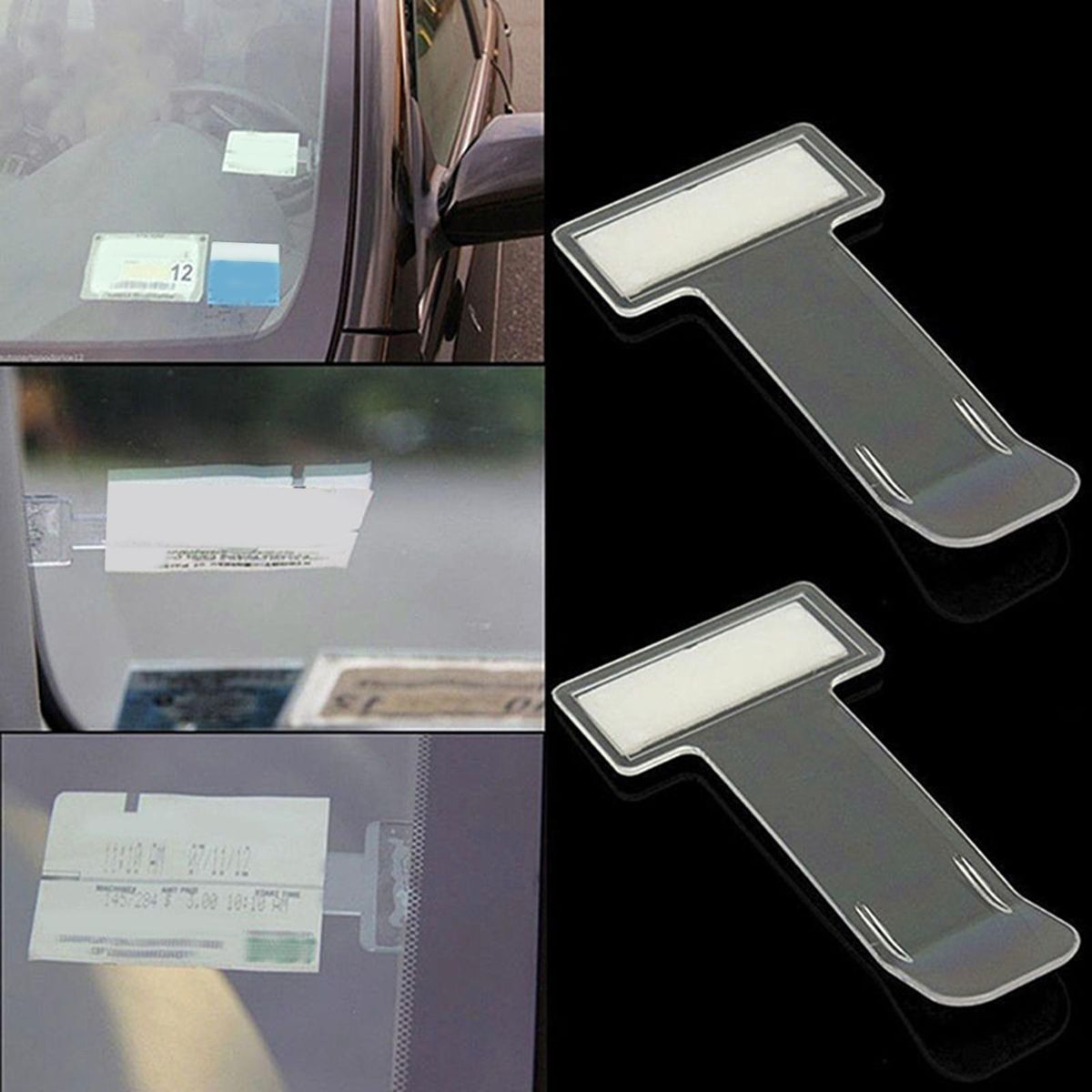 5Pcs Train Ticket Clamps Parking Bus Ticket Plastic Holders Clear