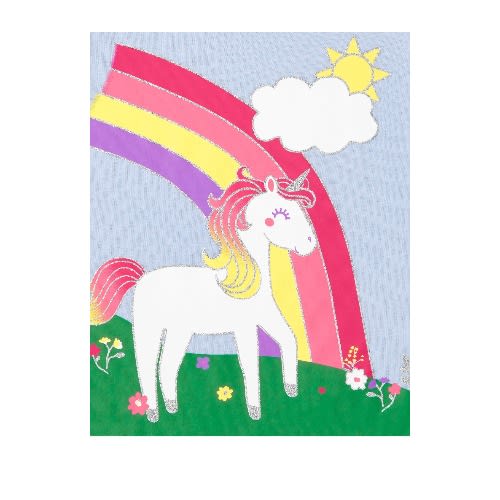 2 In 1 Girls Glitters All Over Rainbow Unicorn Heart Graphic Top