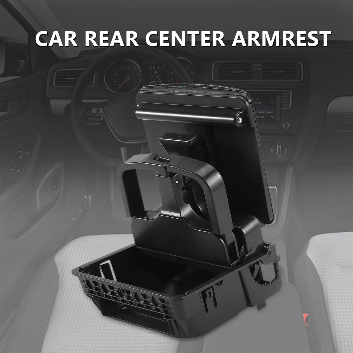 2018 Black Central Armrest Rear Cup Holder For Jetta 5 Golf