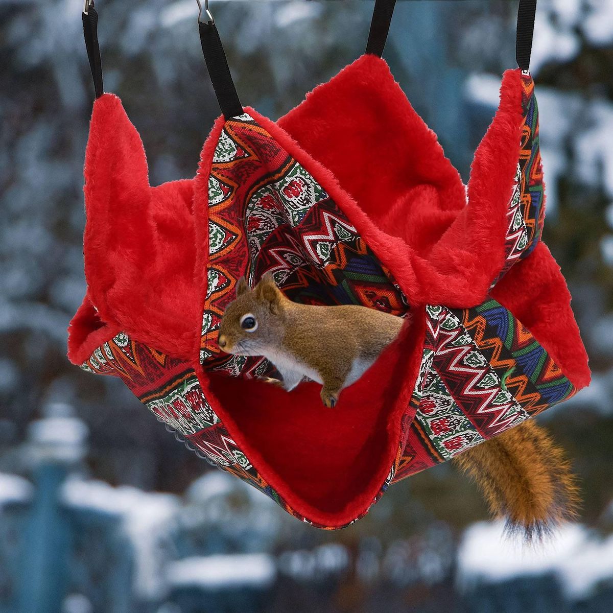 Hamster Double Sided Cage Hammock Pet Sleeping Bag House Hanging Bed for Small Animal Guinea Pig Rat Hedgehog Red
