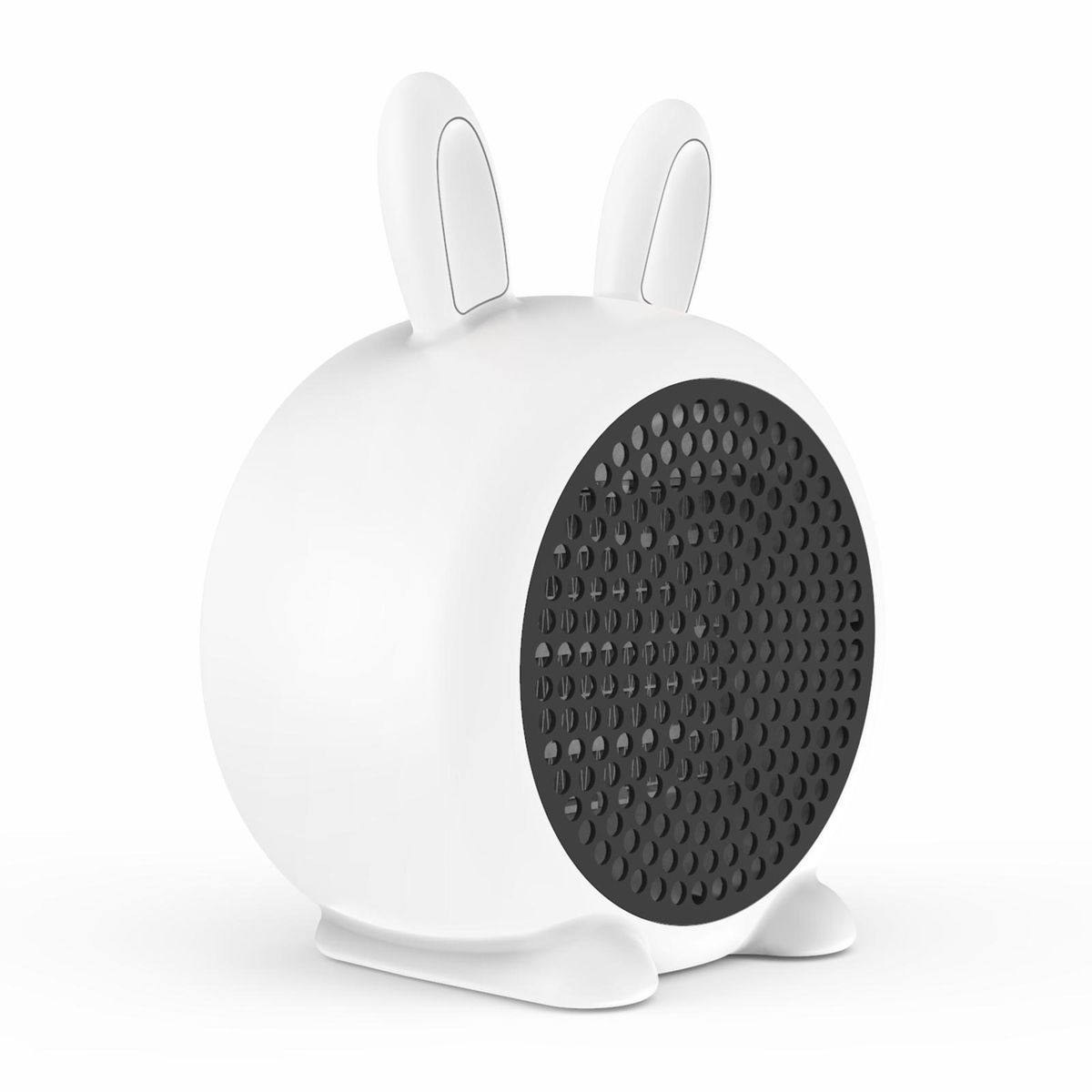 Mini Rabbit Design Small Portable 800W Electric Space Heater Tip-Over Switch and Overheat Protection Sensor Low High Grade Usded in  Room Office Working Desk  Kitchen  Den White UK