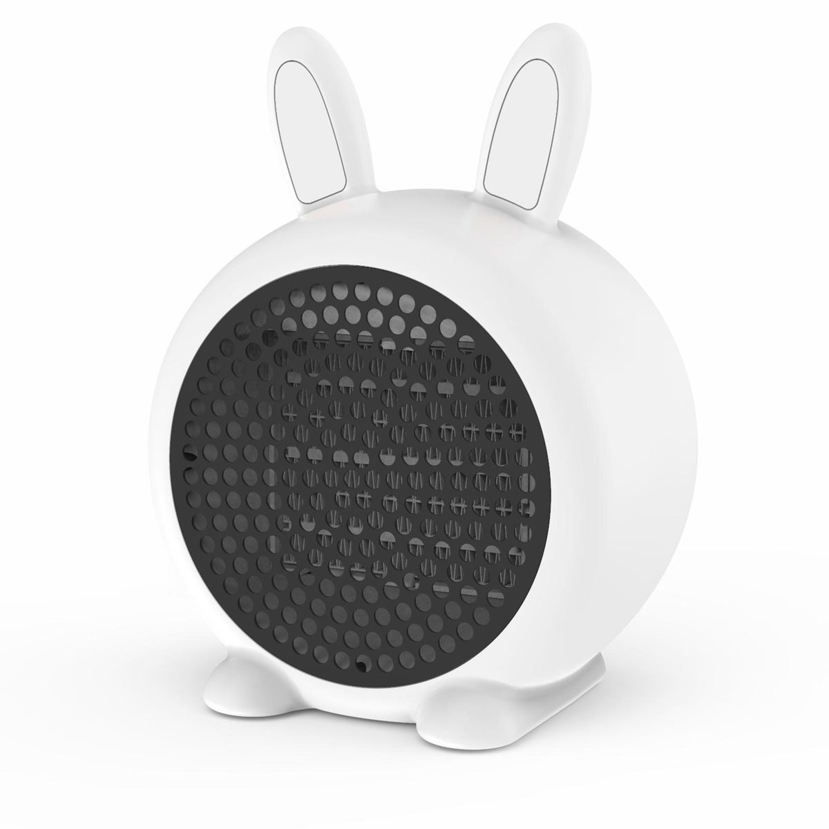 Mini Rabbit Design Small Portable 800W Electric Space Heater Tip-Over Switch and Overheat Protection Sensor Low High Grade Usded in  Room Office Working Desk  Kitchen  Den White UK