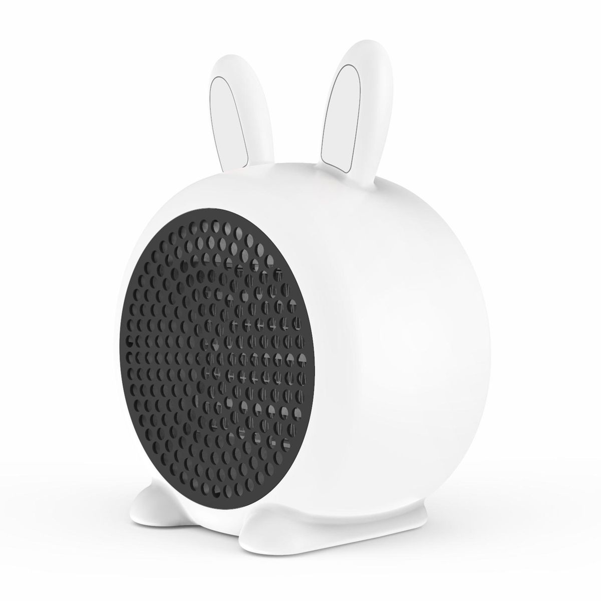 Mini Rabbit Design Small Portable 800W Electric Space Heater Tip-Over Switch and Overheat Protection Sensor Low High Grade Usded in  Room Office Working Desk  Kitchen  Den White UK