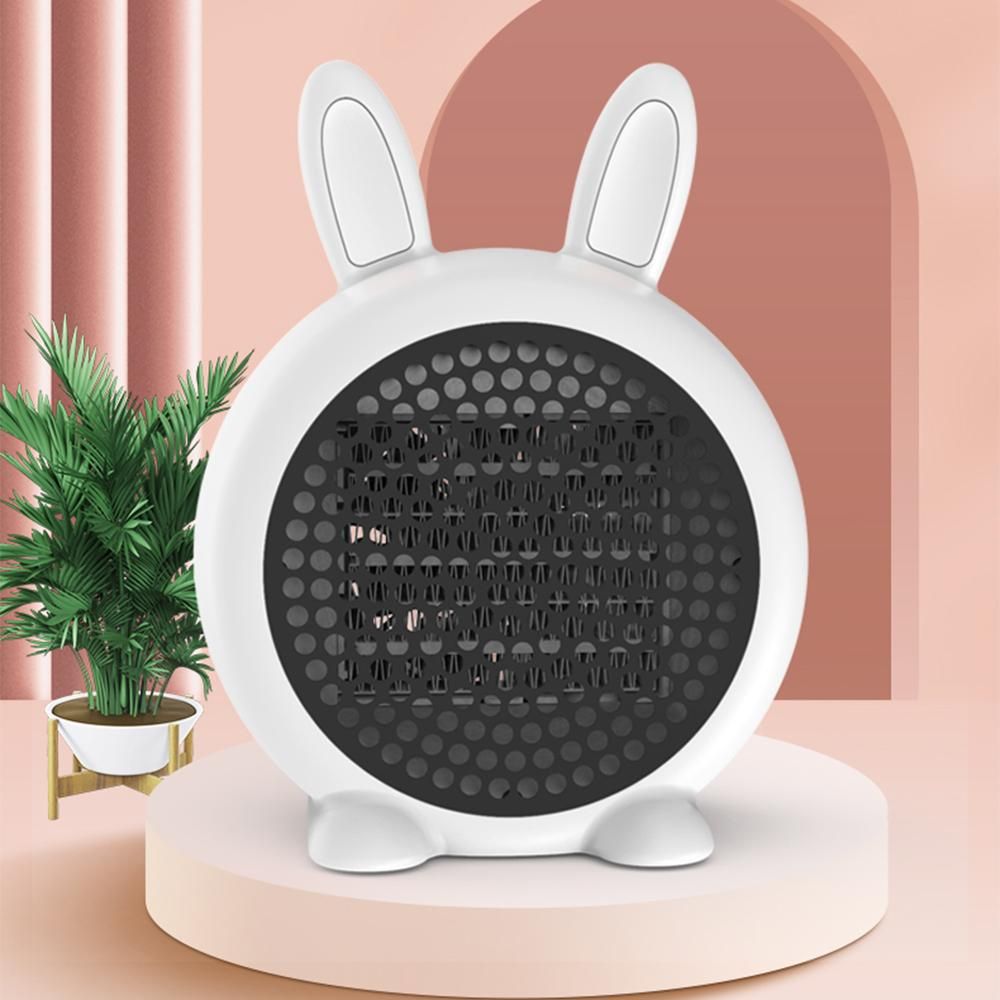 Mini Rabbit Design Small Portable 800W Electric Space Heater Tip-Over Switch and Overheat Protection Sensor Low High Grade Usded in  Room Office Working Desk  Kitchen  Den White UK