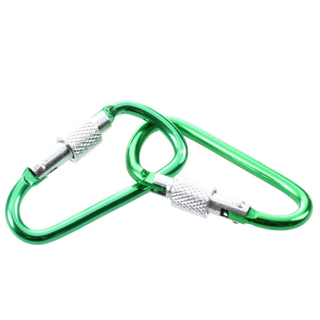 3 Pcs 5cm Length Loaded Gate Aluminum Alloy Locking Carabine