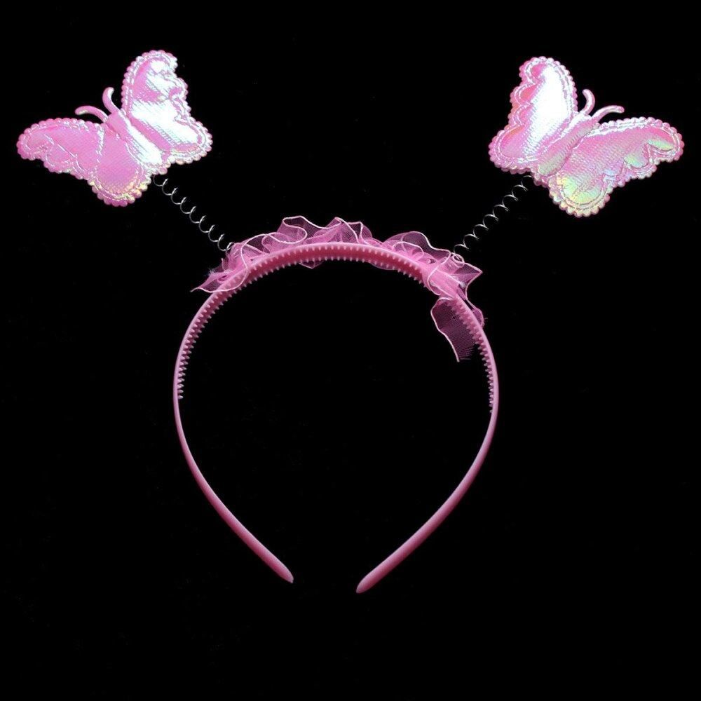 4Pcs/Set Fairy Princess Butterfly Party Costume Wings Wand Headband Skirt Dress Pink Pink