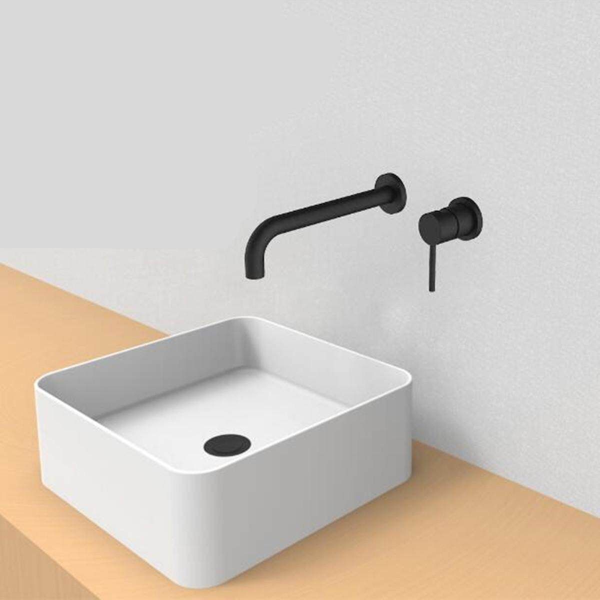 Brass Basin Faucet Wall Mounted Mixer Tap Faucet Matte Black