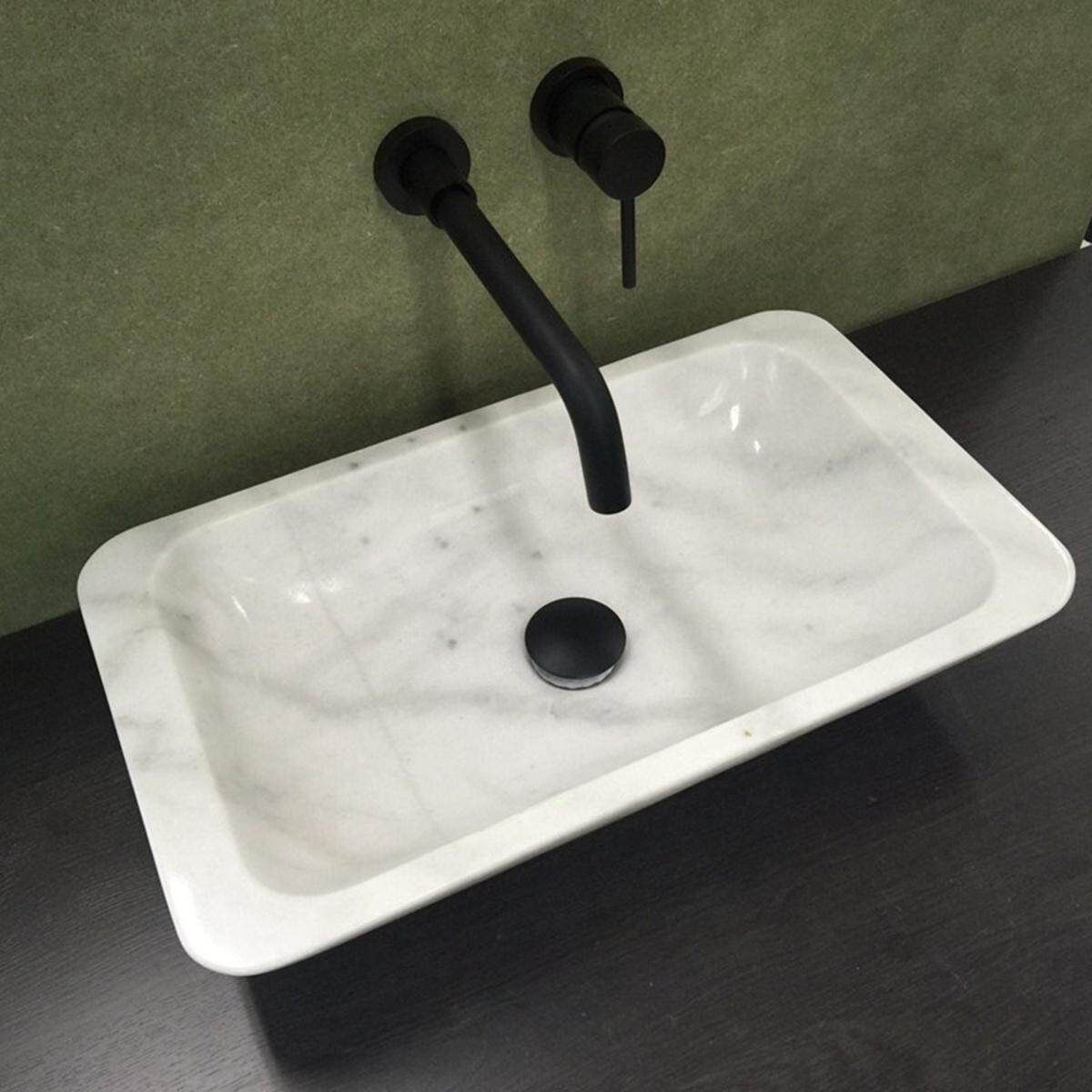 Brass Basin Faucet Wall Mounted Mixer Tap Faucet Matte Black